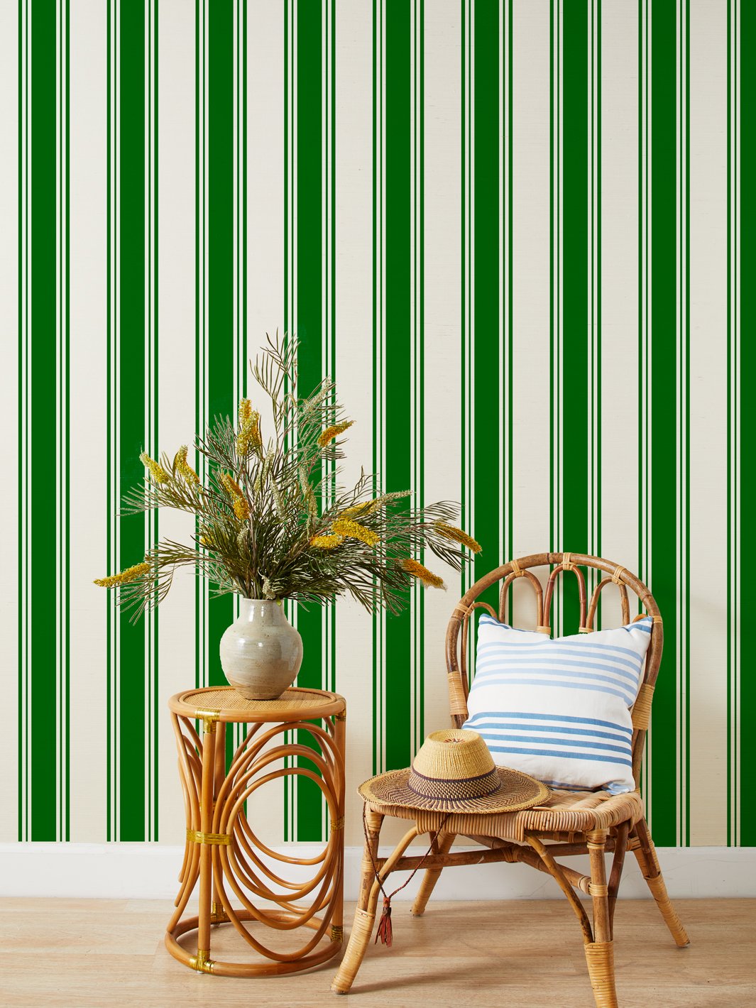 green striped wallpaper