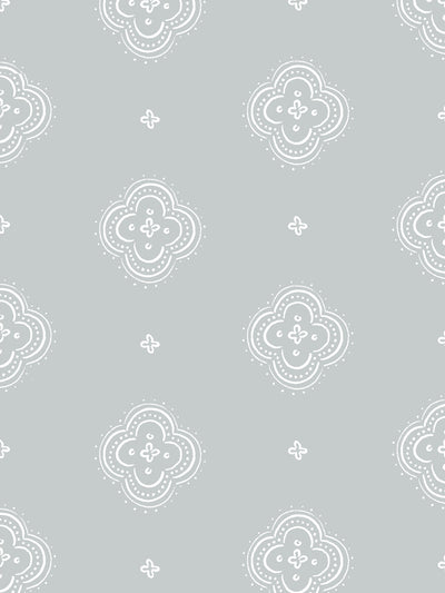 'Abbott Large' Wallpaper by Sugar Paper - Silver Sage