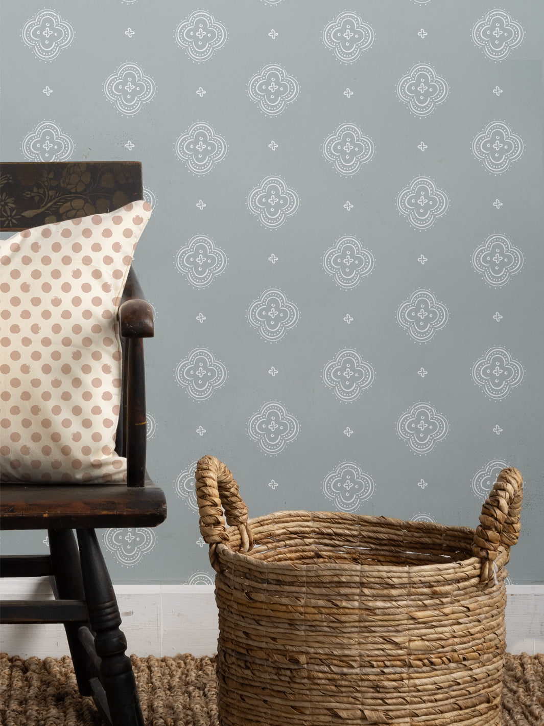 'Abbott Large' Wallpaper by Sugar Paper - Silver Sage