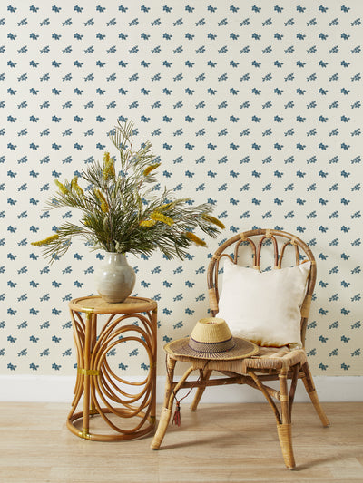 anna floral grasscloth wallpaper by nathan turner blues