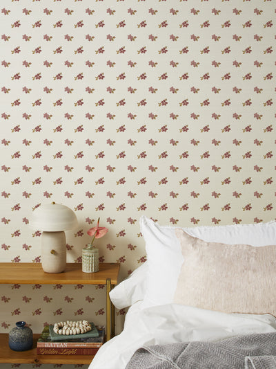 anna floral grasscloth wallpaper by nathan turner mustard pink