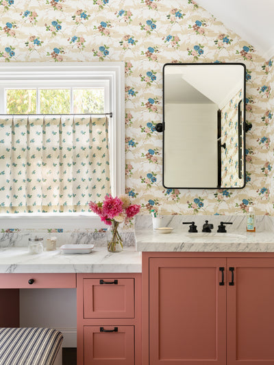 dora chintz wallpaper by nathan turner saddle pink