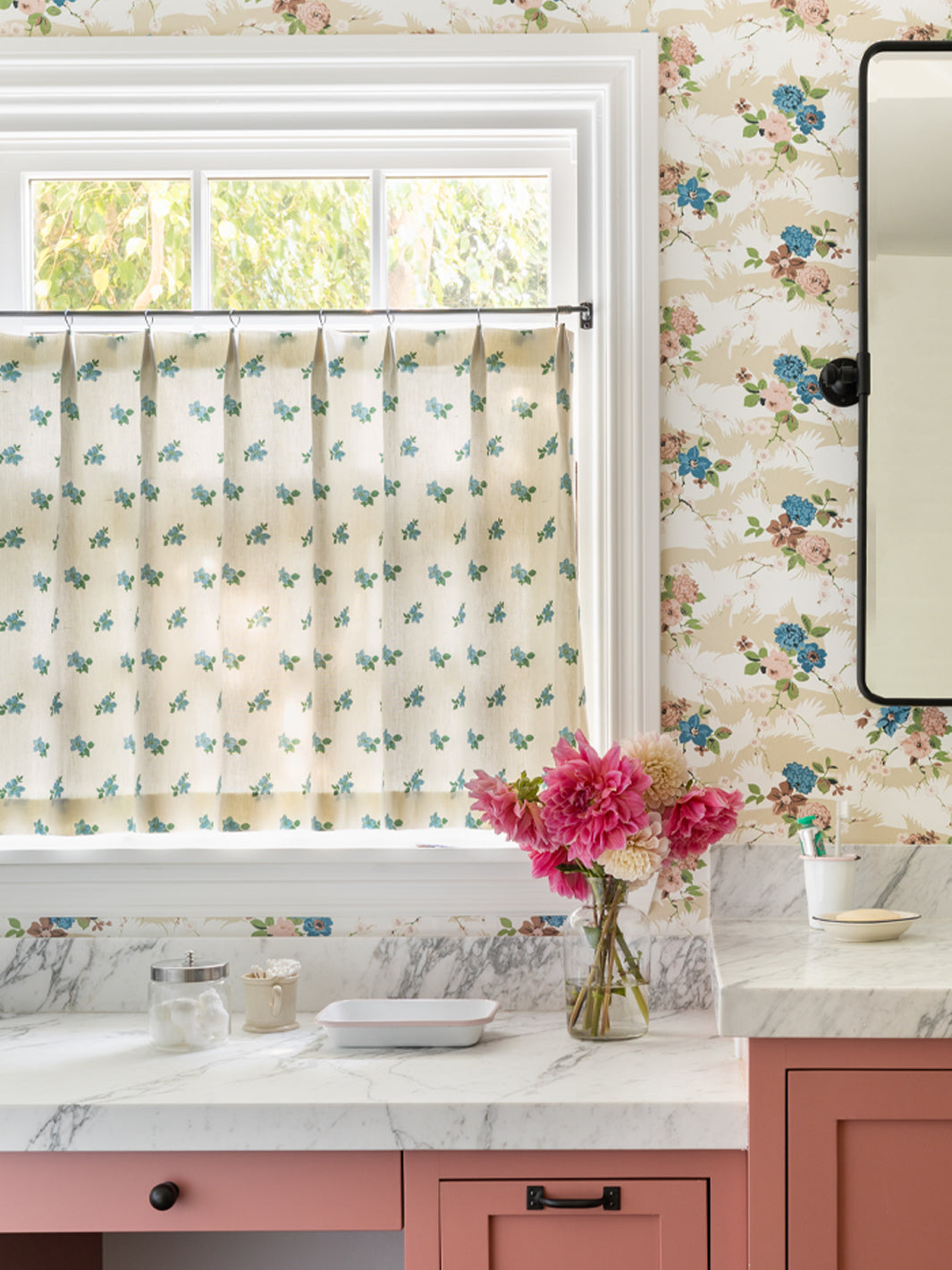 dora chintz wallpaper by nathan turner taupe blue