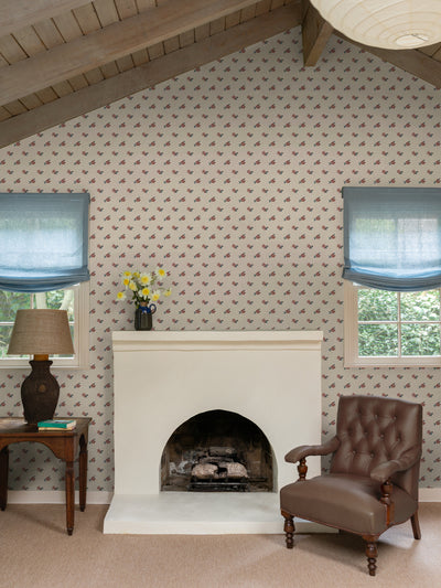 anna floral grasscloth wallpaper by nathan turner pink blue