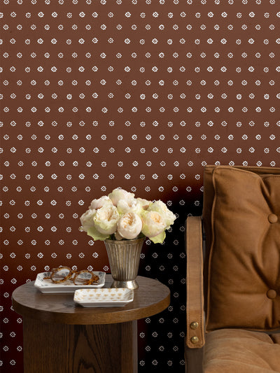 'Aster' Wallpaper by Sugar Paper - Chocolate