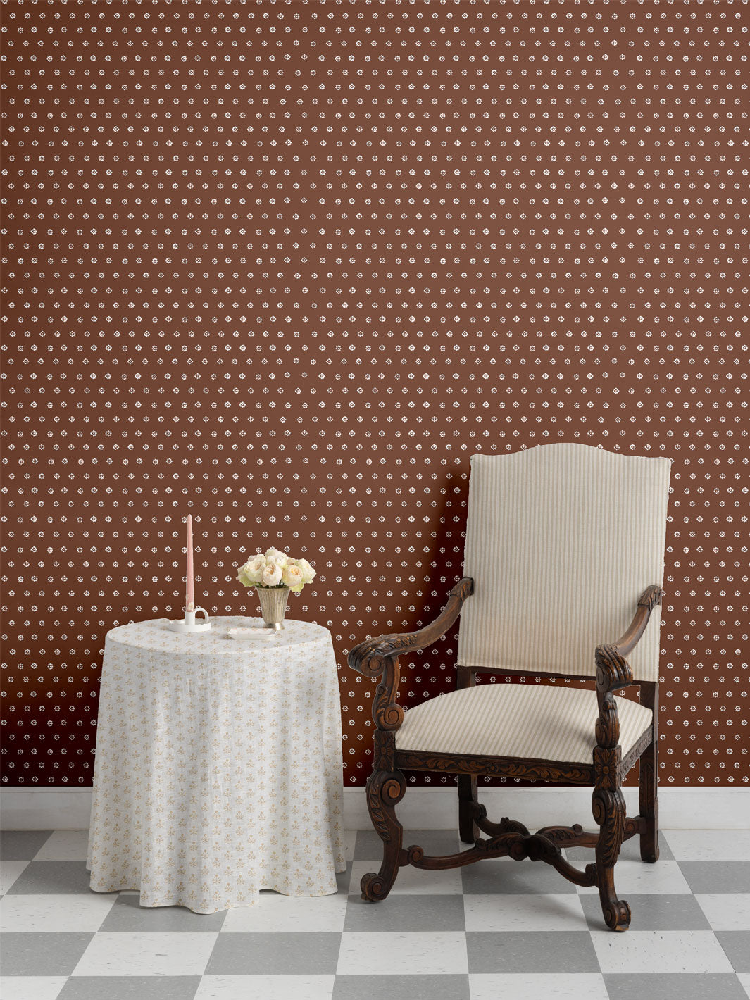 'Aster' Wallpaper by Sugar Paper - Chocolate