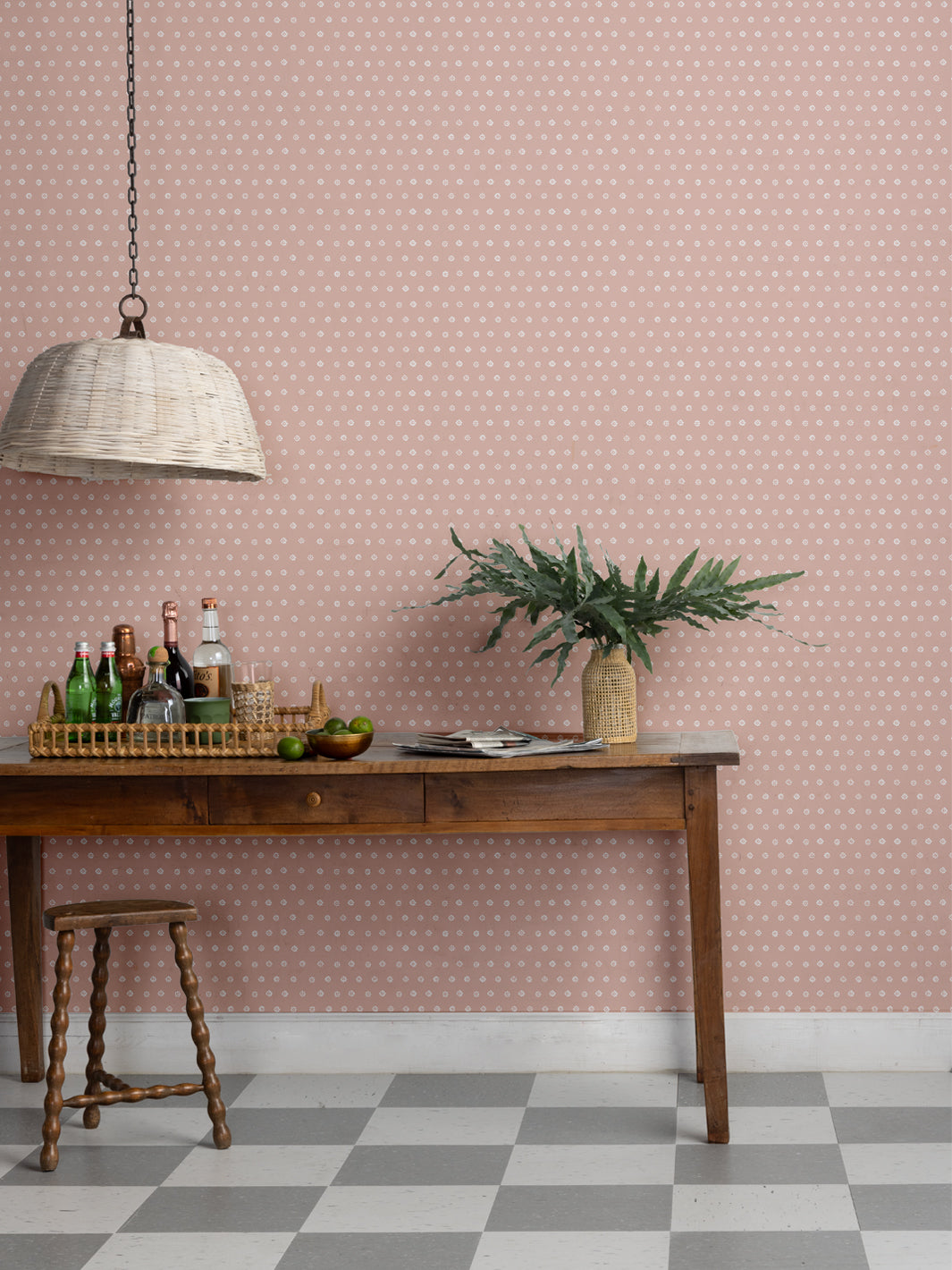 'Aster' Wallpaper by Sugar Paper - Rose