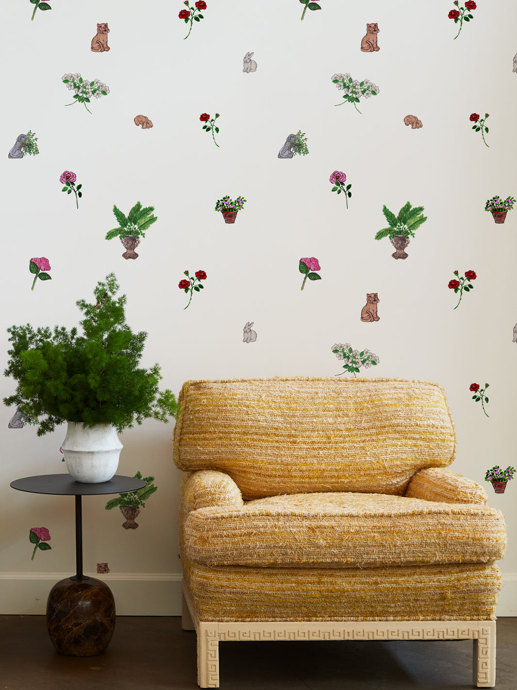 bel air rose garden wallpaper by carly beck ivory