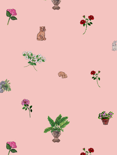 bel air rose garden wallpaper by carly beck pink