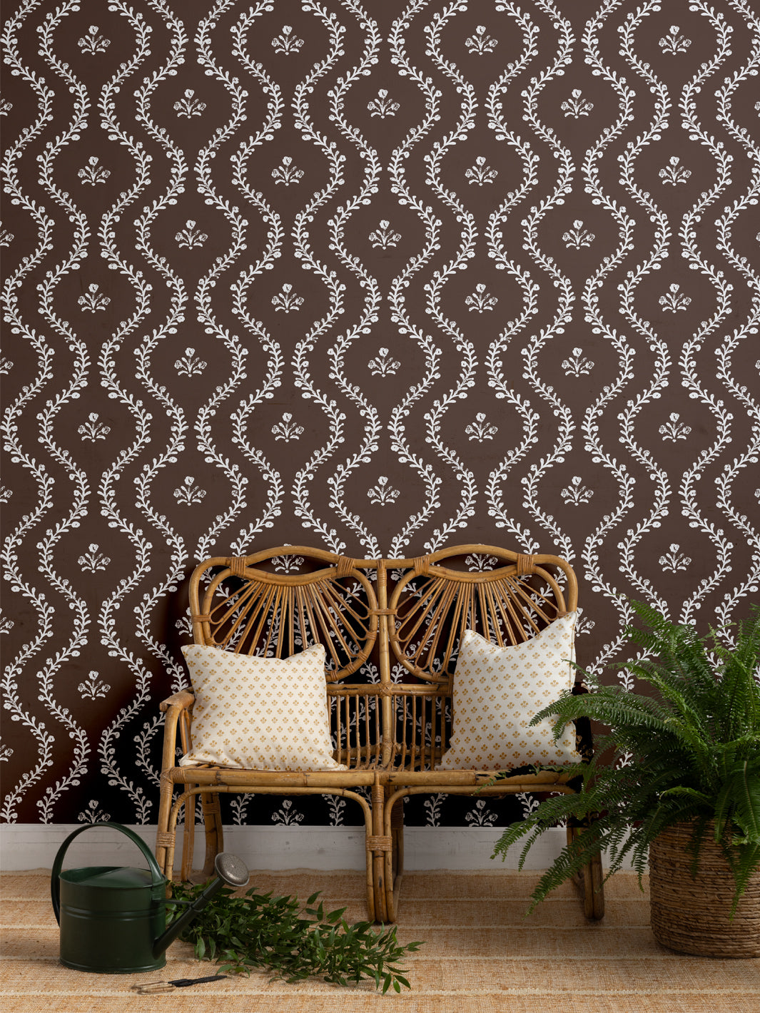 'Bennett Vine' Wallpaper by Sugar Paper - Coffee