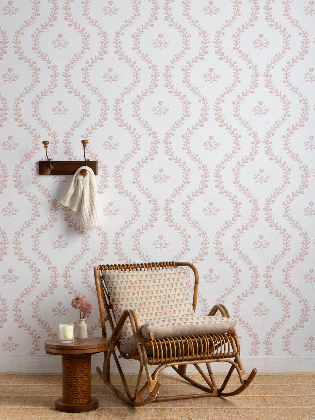 'Bennett Vine (White Ground)' Wallpaper by Sugar Paper - Petal