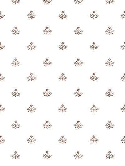 'Bennett (White Ground)' Wallpaper by Sugar Paper - Chocolate