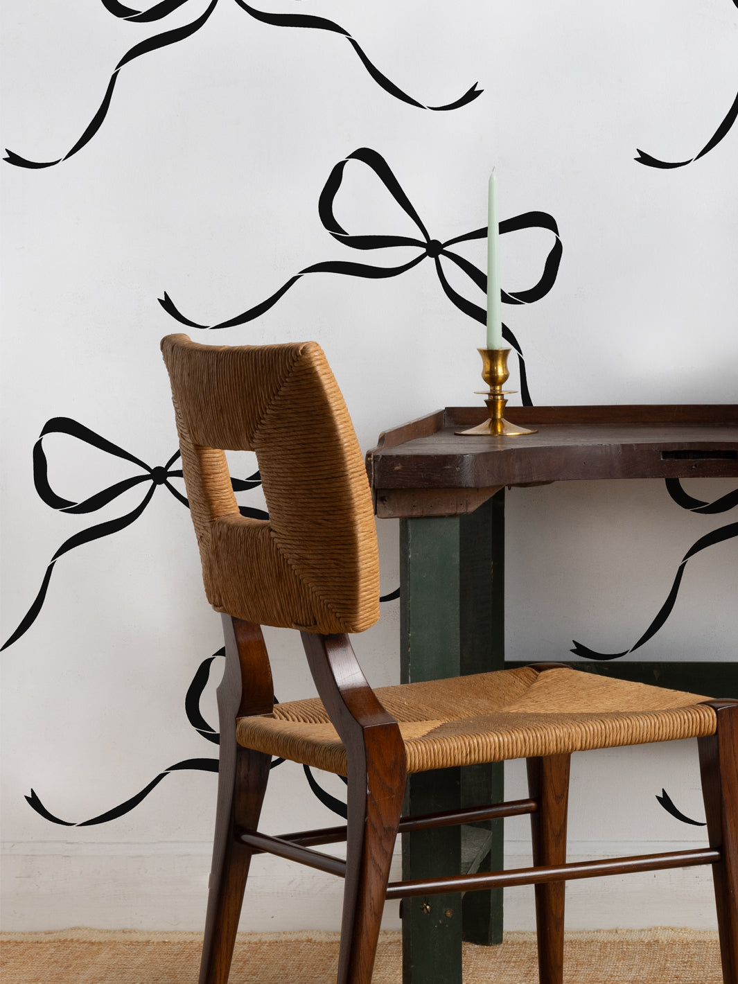 'Brentwood Bow' Wallpaper by Sugar Paper - Black