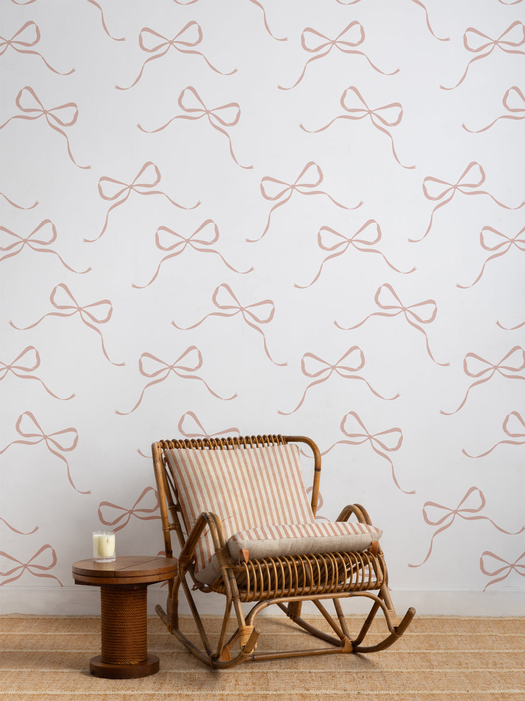 'Brentwood Bow' Wallpaper by Sugar Paper - Rose