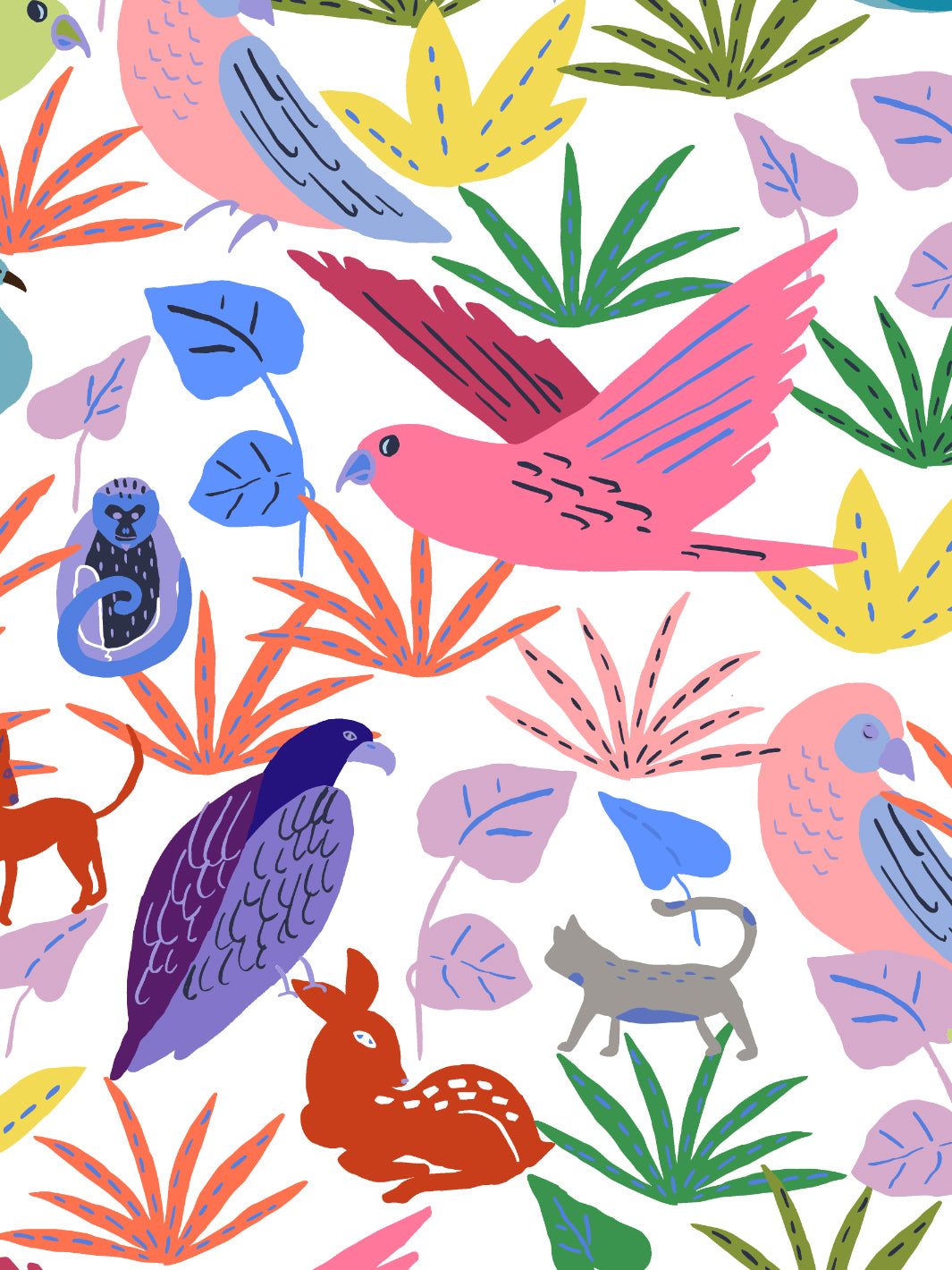 bright animales wallpaper by tea collection bright