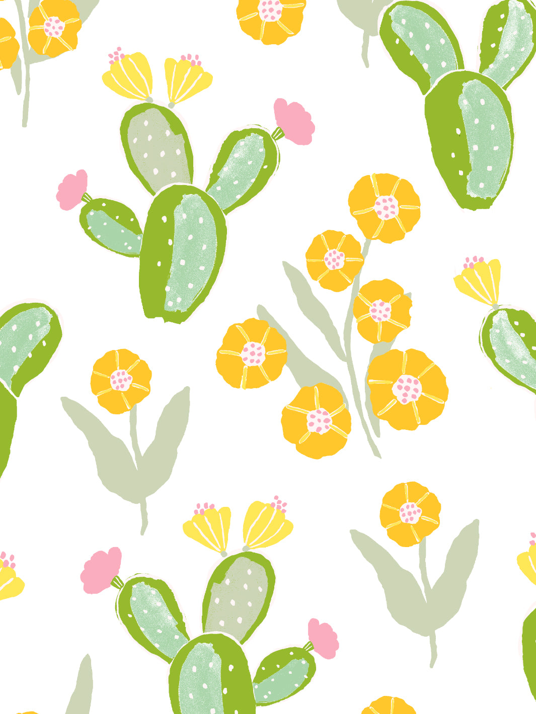 cactus floral wallpaper by tea collection marigold