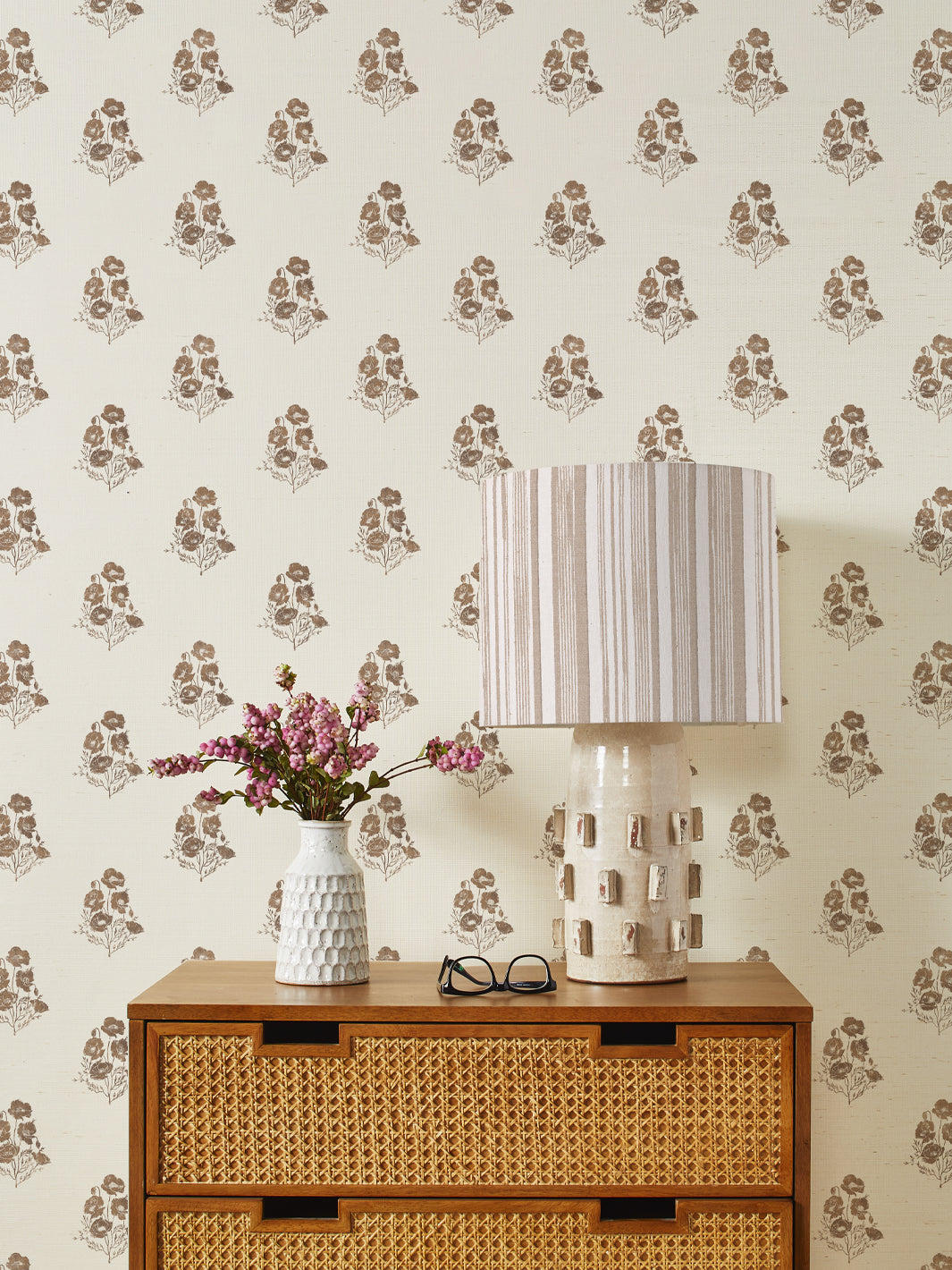 california poppy grasscloth wallpaper by nathan turner brown