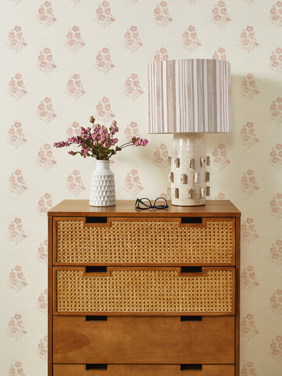 california poppy grasscloth wallpaper by nathan turner pink