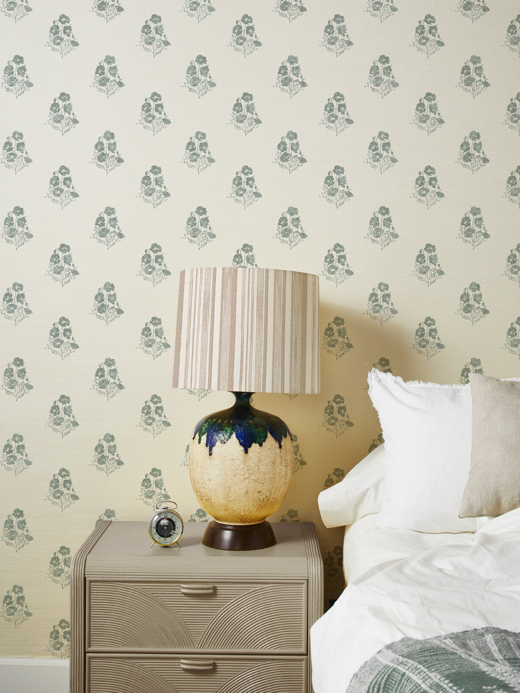 california poppy grasscloth wallpaper by nathan turner sage