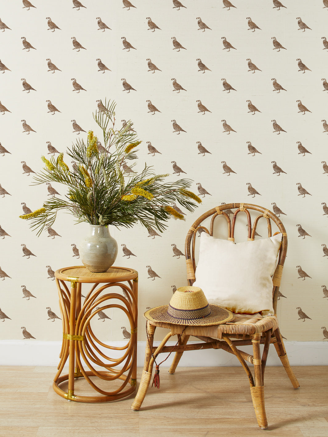 california quail grasscloth wallpaper by nathan turner brown