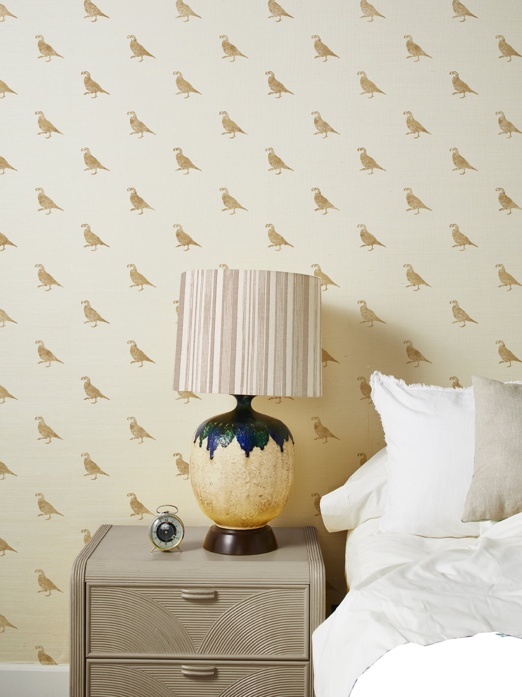 california quail grasscloth wallpaper by nathan turner gold