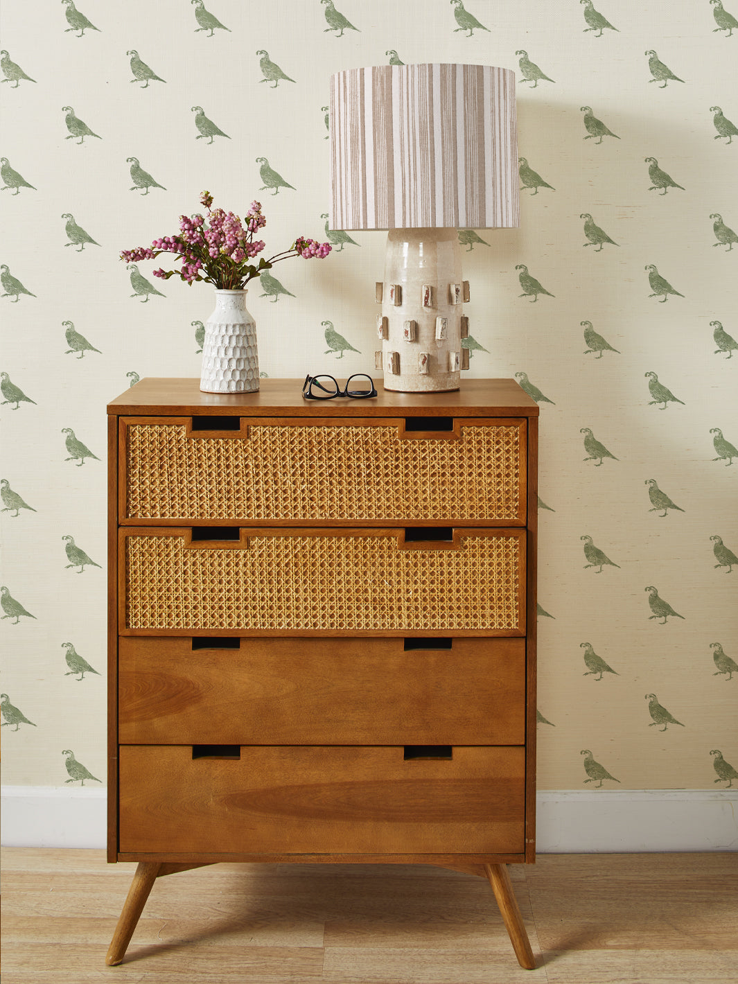 california quail grasscloth wallpaper by nathan turner green