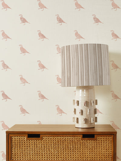 california quail grasscloth wallpaper by nathan turner pink