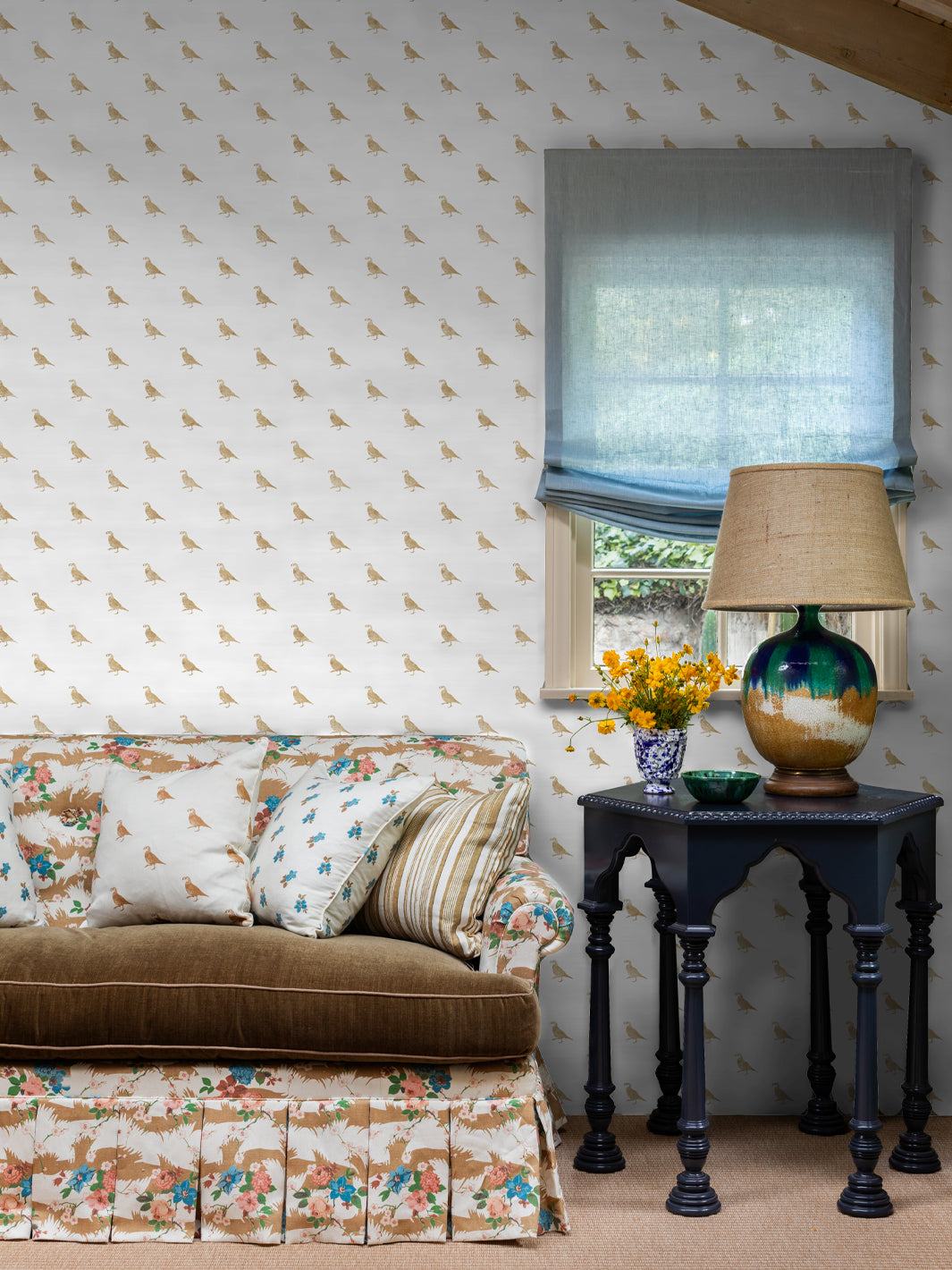 california quail grasscloth wallpaper by nathan turner gold