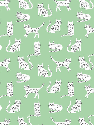 catsl wallpaper by tea collection green