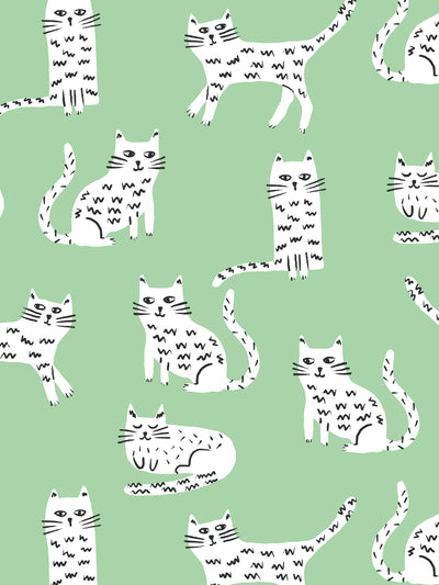 catsl wallpaper by tea collection green