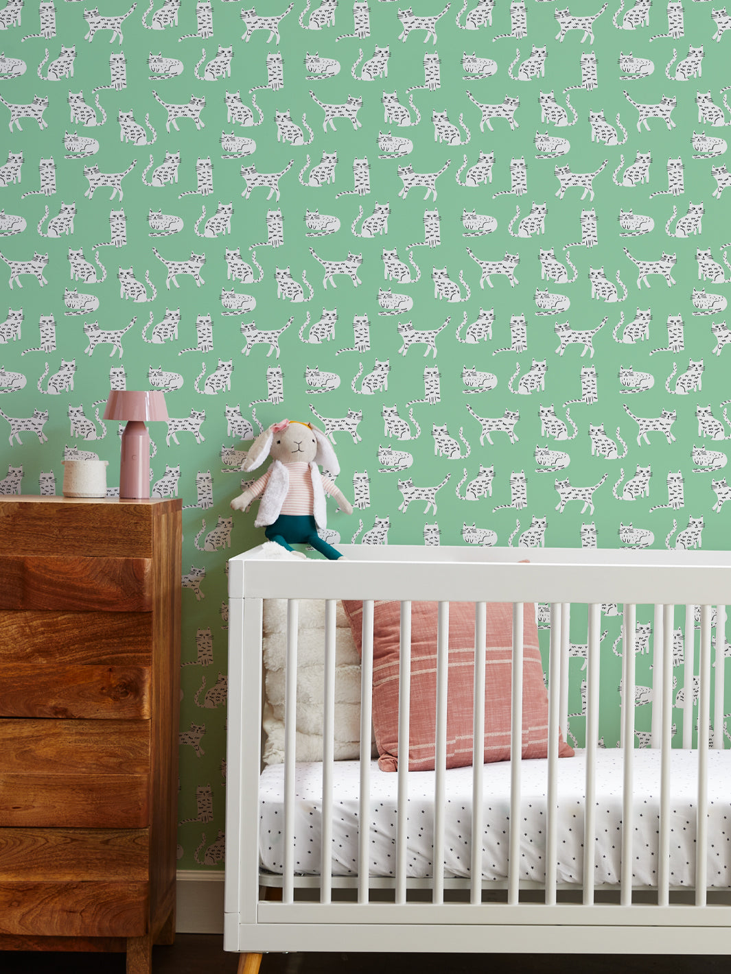 catsl wallpaper by tea collection green