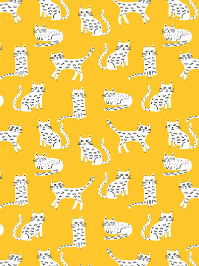 cats wallpaper by tea collection marigold