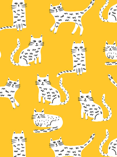 cats wallpaper by tea collection marigold