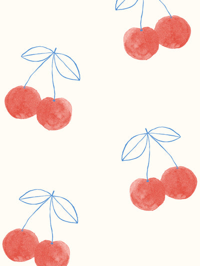 cherries wallpaper by tea collection ivory 1