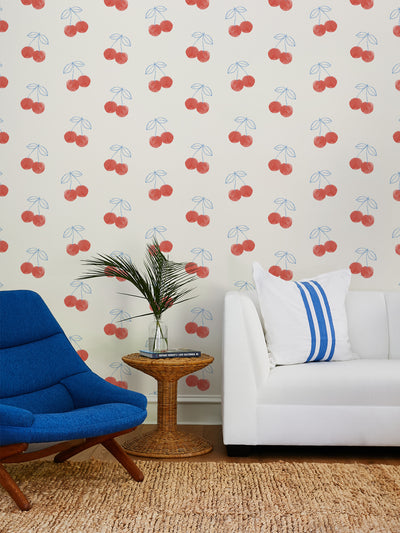 cherries wallpaper by tea collection ivory 1