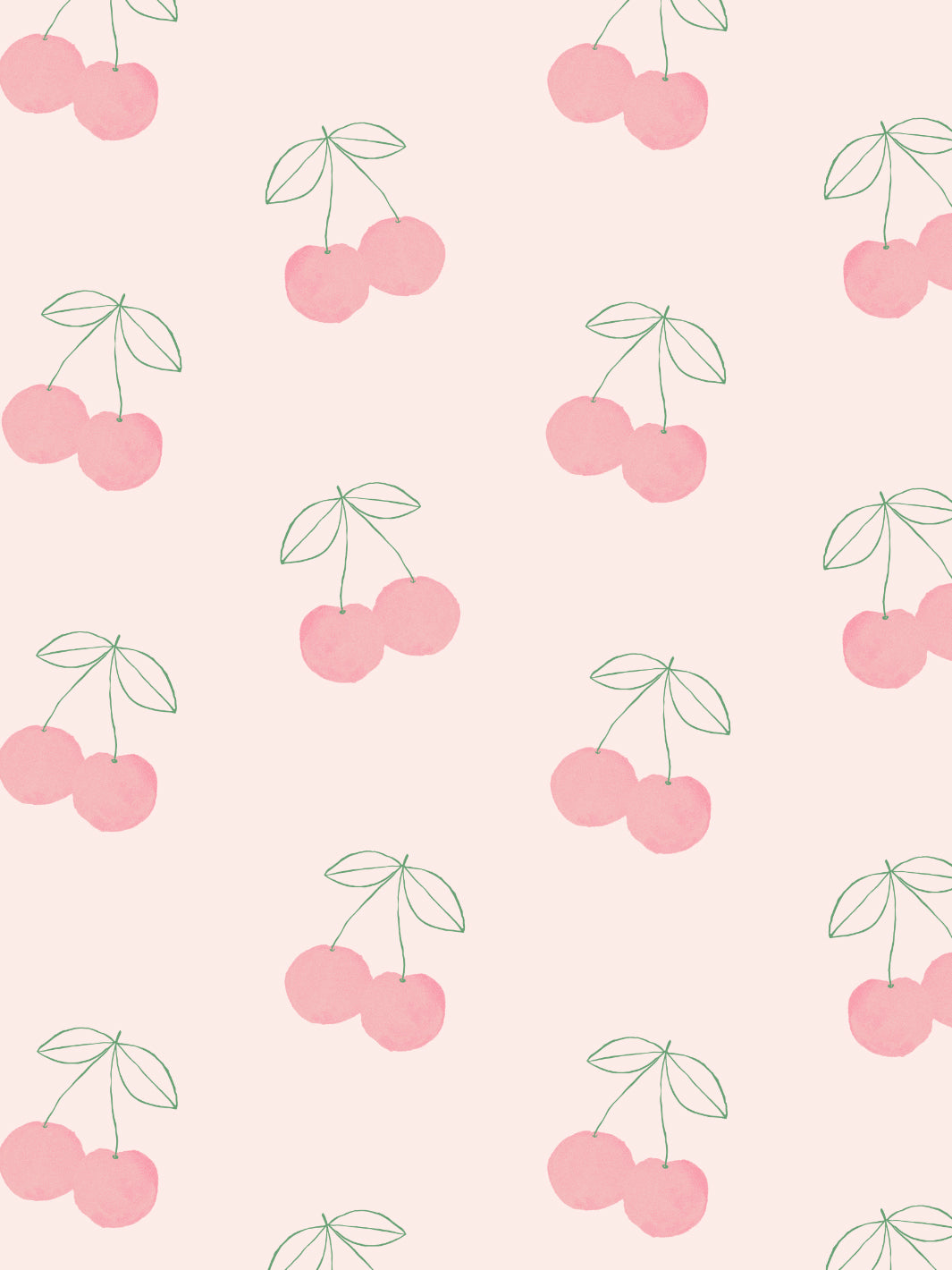 cherries wallpaper by tea collection pale pink