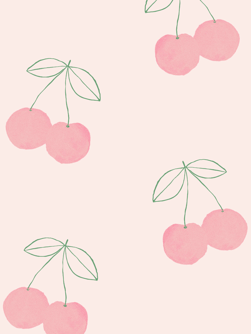 cherries wallpaper by tea collection pale pink