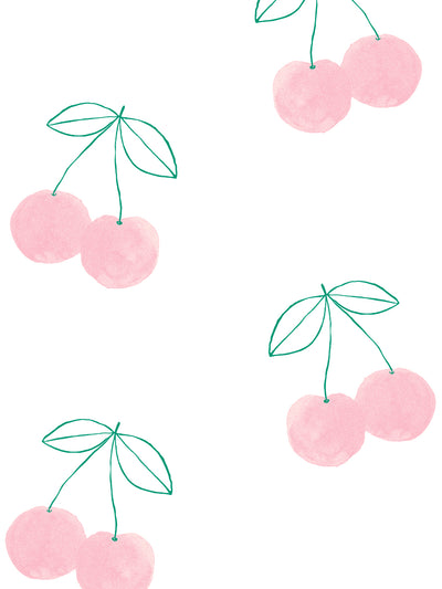 cherries wallpaper by tea collection peach