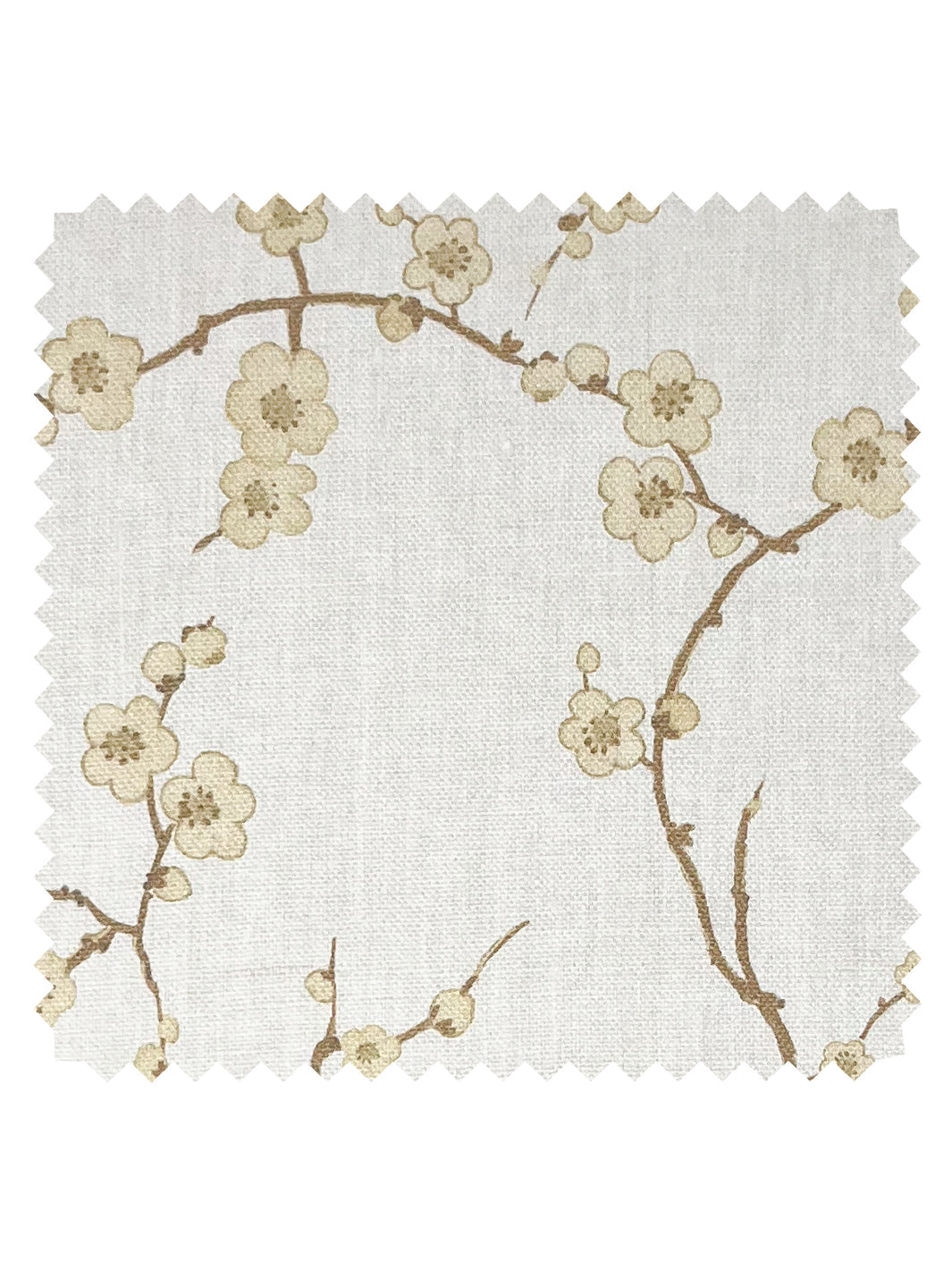 cherry blossom linen fabric by nathan turner gold