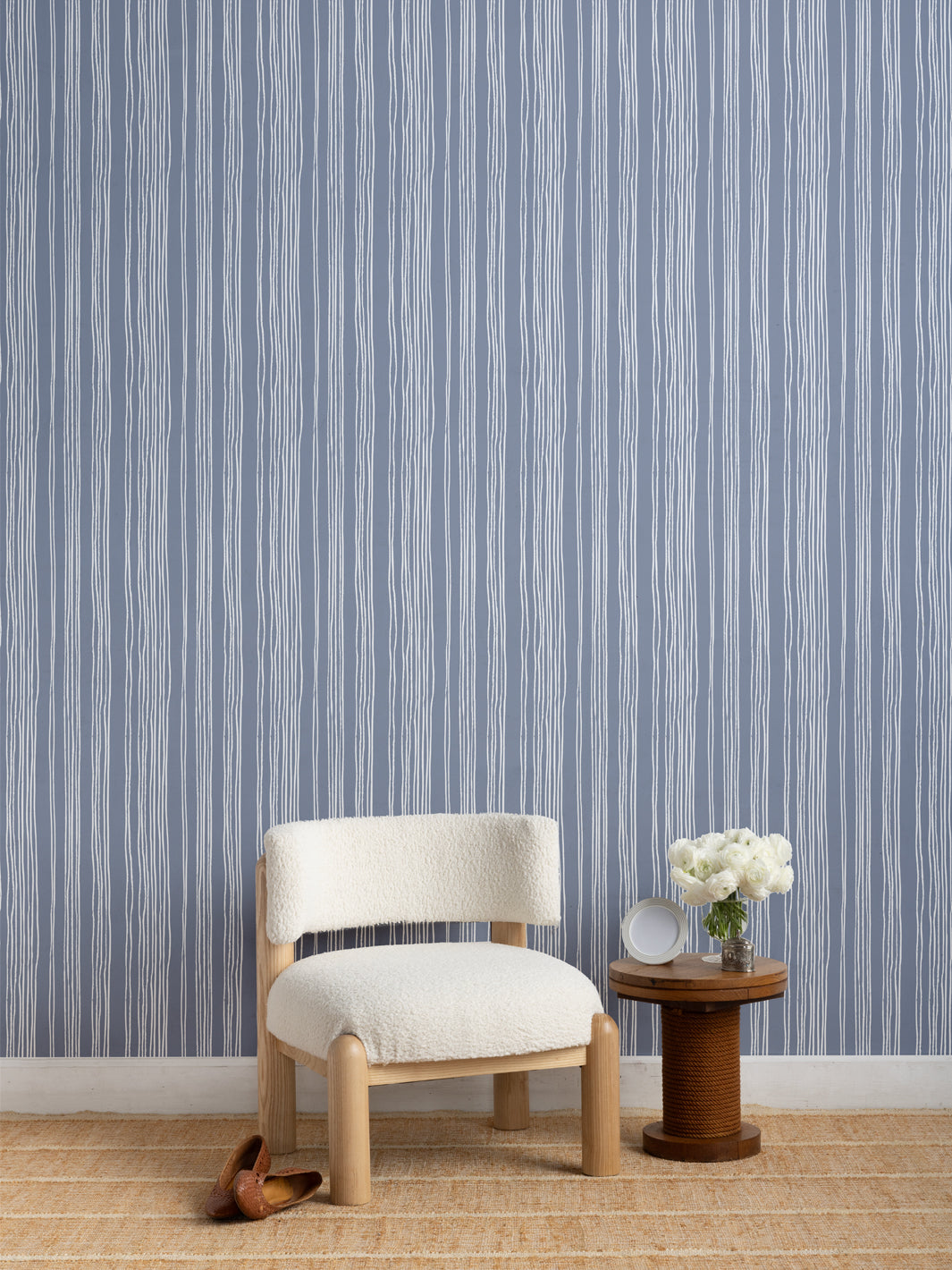 'Coastal Stripe' Wallpaper by Sugar Paper - Slate