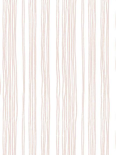 'Coastal Stripe (White Ground)' Wallpaper by Sugar Paper - Rose