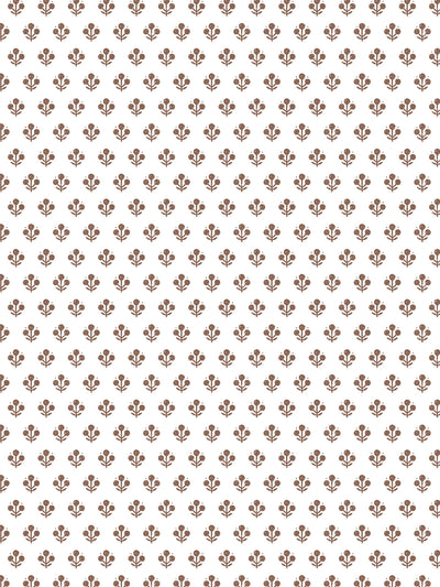 'Coco Petite (White Ground)' Wallpaper by Sugar Paper - Chocolate