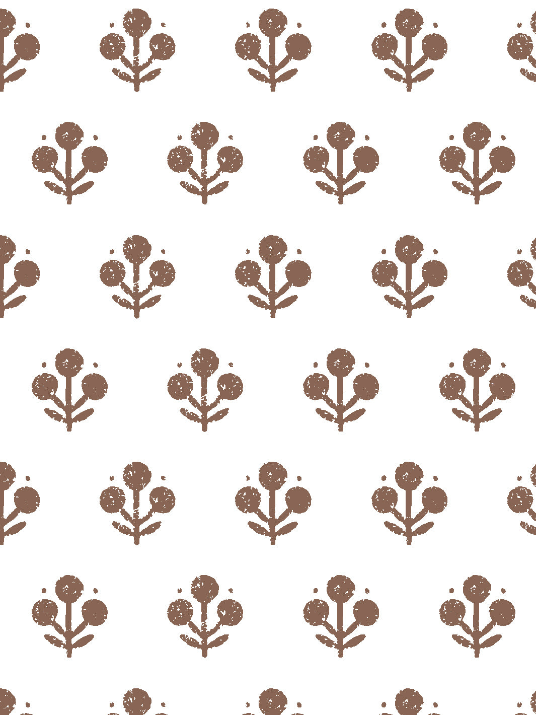 'Coco Petite (White Ground)' Wallpaper by Sugar Paper - Chocolate