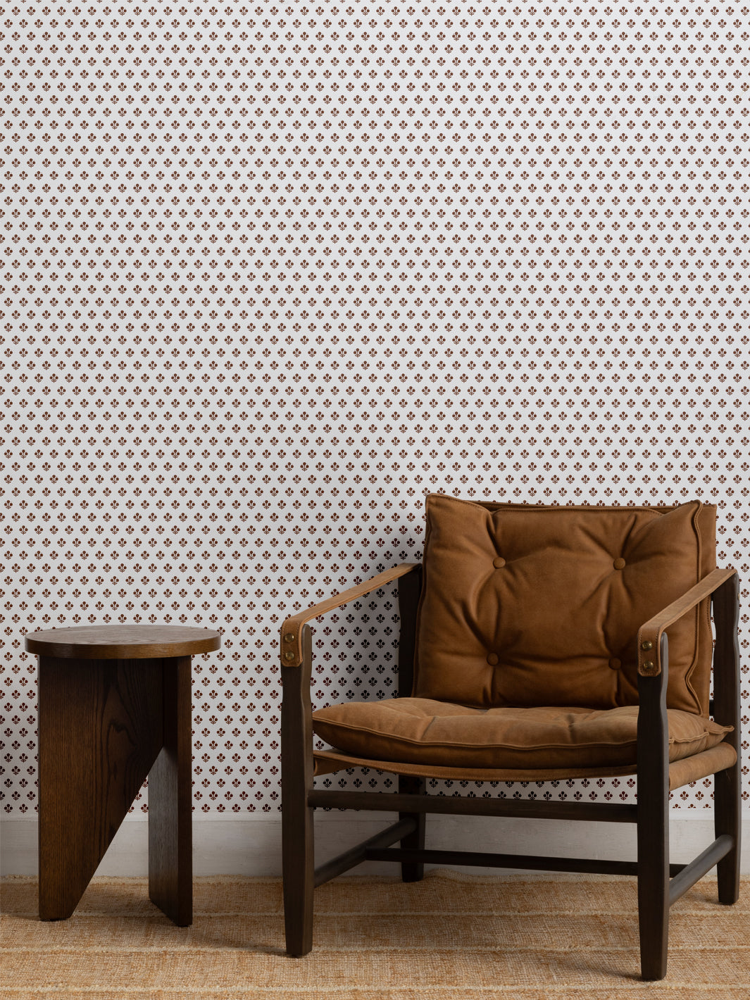 'Coco Petite (White Ground)' Wallpaper by Sugar Paper - Chocolate