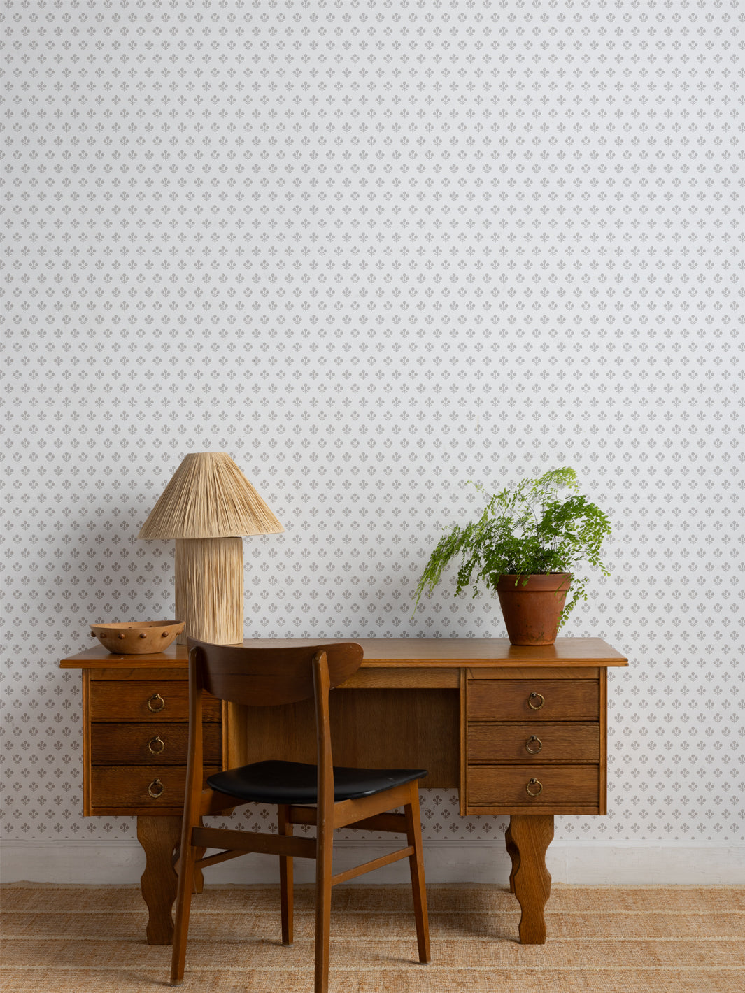 'Coco (White Ground)' Wallpaper by Sugar Paper - Stone