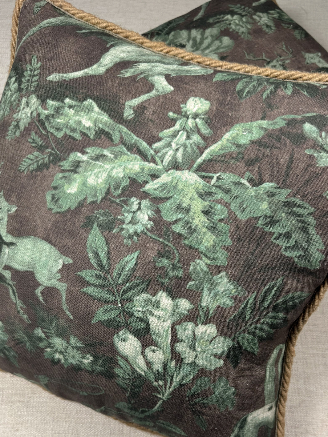 'Cowboy Toile' Linen Fabric by Nathan Turner - Blue