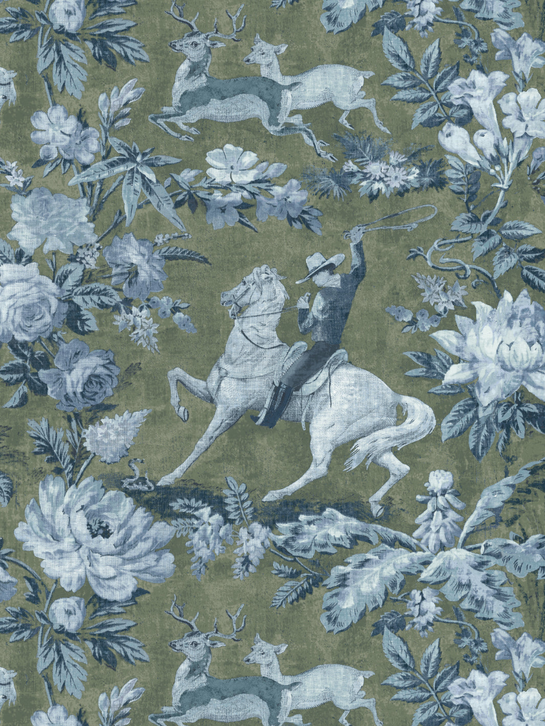 cowboy toile wallpaper by nathan turner army green