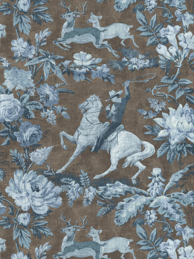 cowboy toile wallpaper by nathan turner blue brown