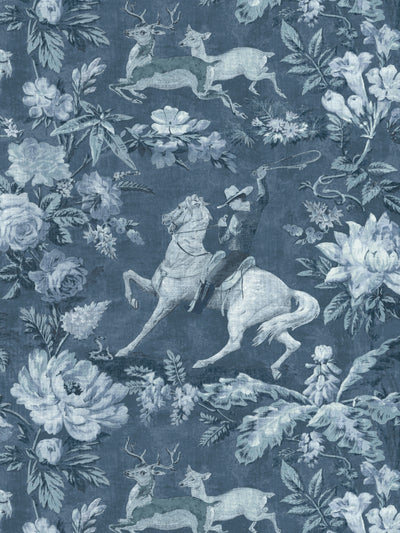 cowboy toile wallpaper by nathan turner blue