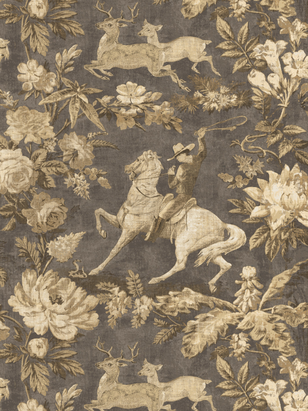 cowboy toile wallpaper by nathan turner gold brown